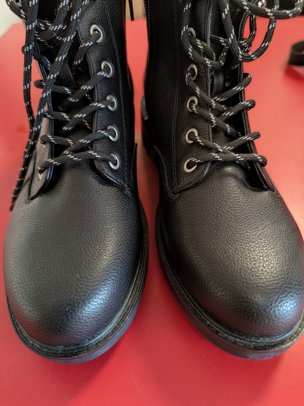 Kelly & Katie Black Lace-Up Womens Combat Boots